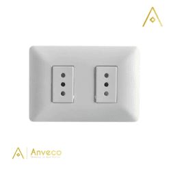 Tomacorriente doble 10 A Blanco (Pack 3 UN)