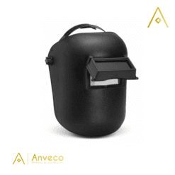 Mascara Soldar Black Bull Visor Alzable Termoplastica + 2 UN Repuesto vidrio transparente + Guante Soldador cuero descarne Rojo