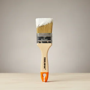 Brocha para pintar Toolmak de 2 pulgadas con mango de madera color caqui