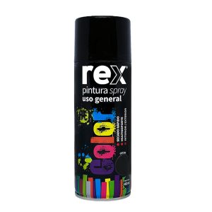 Pintura spray Rex negro brillante 400 ml uso general