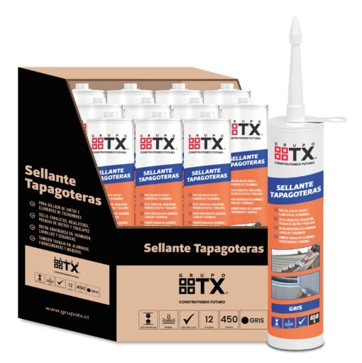 SELLANTE TAPAGOTERAS Pasta Acrílica Gris Grupo TX.