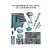 CAJA DE HERRAMIENTAS TOTAL 396 PCS Carro de Taller con Llave de Impacto 850Nm.